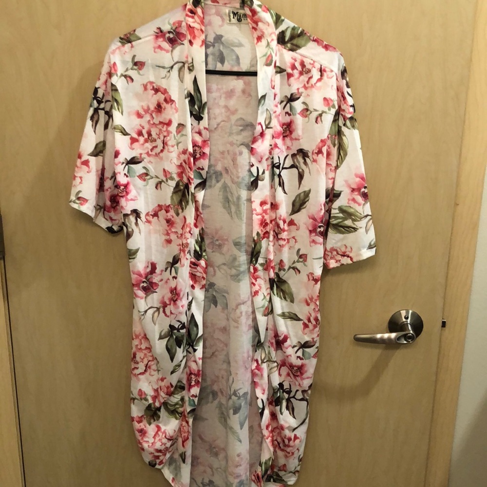 White floral robe